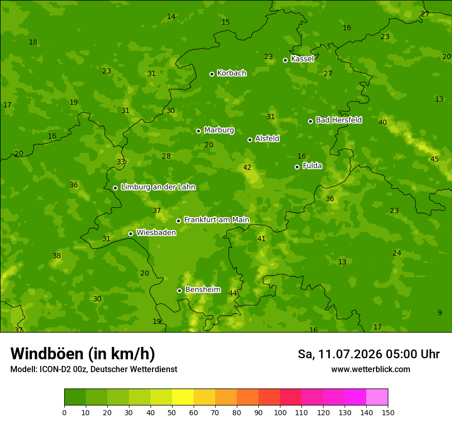 Maximale Windböen