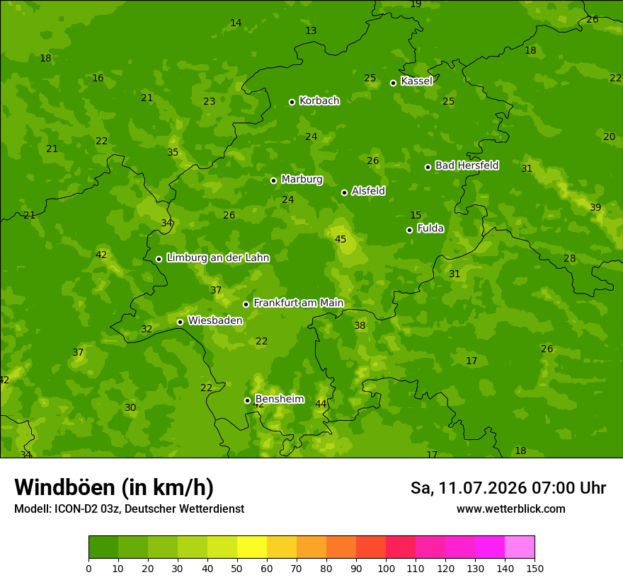 Maximale Windböen