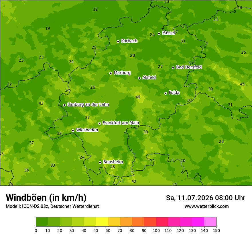 Maximale Windböen