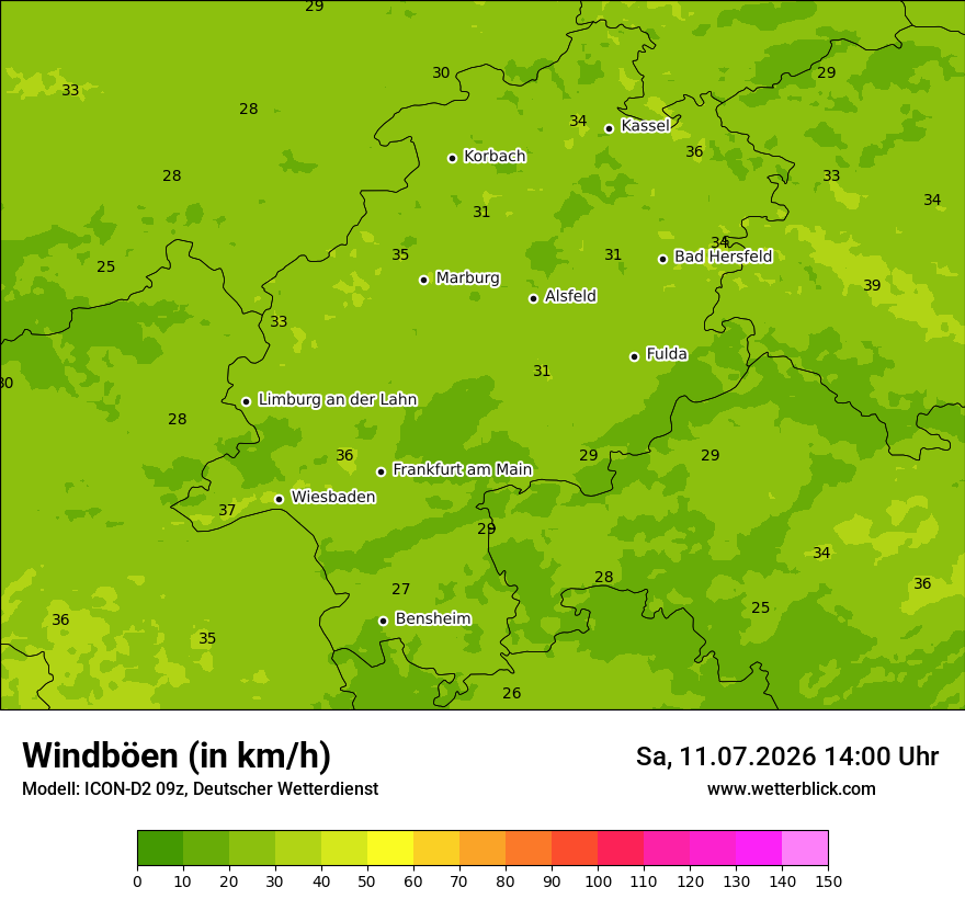 Maximale Windböen