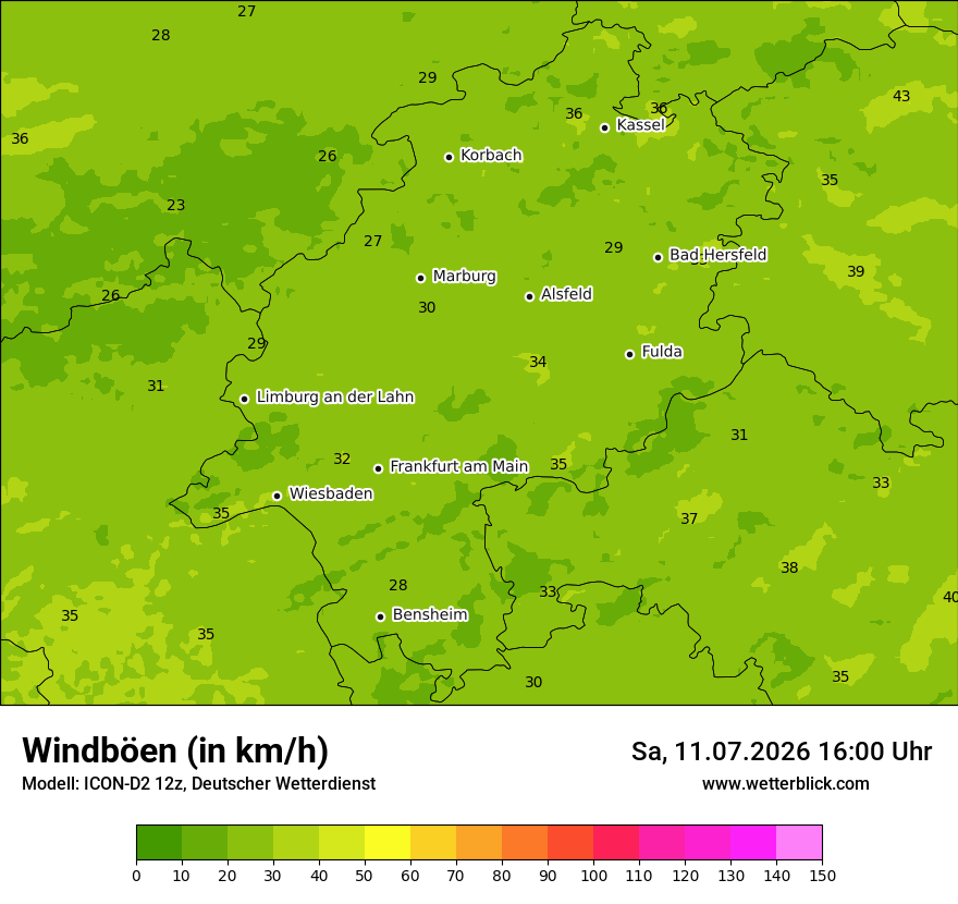Maximale Windböen