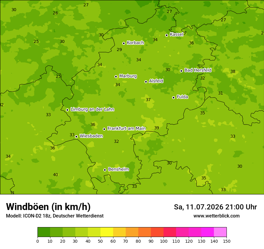 Maximale Windböen