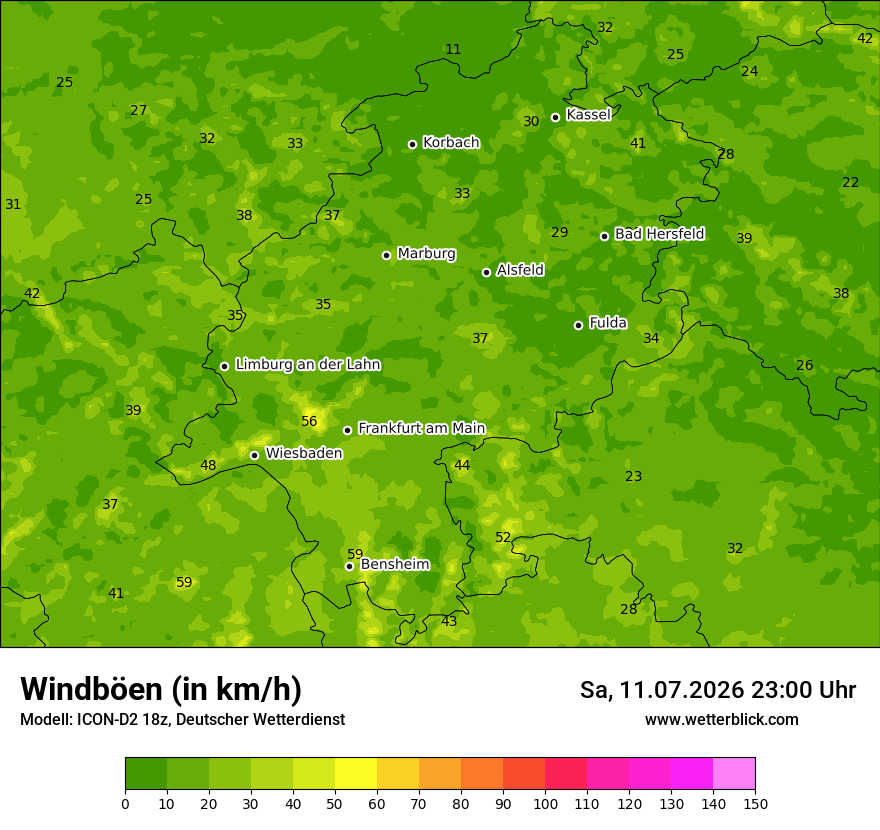 Maximale Windböen