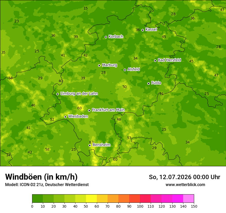 Maximale Windböen