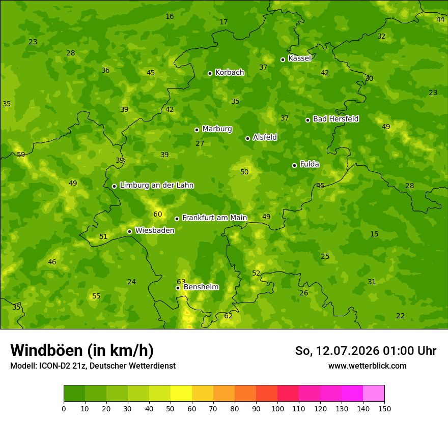 Maximale Windböen