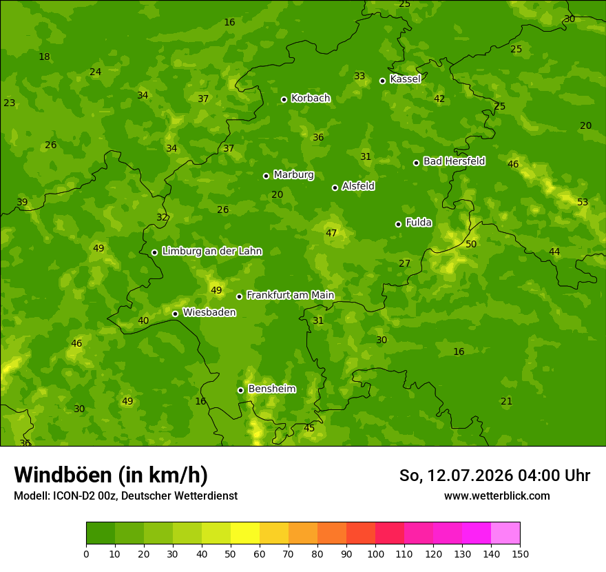 Maximale Windböen