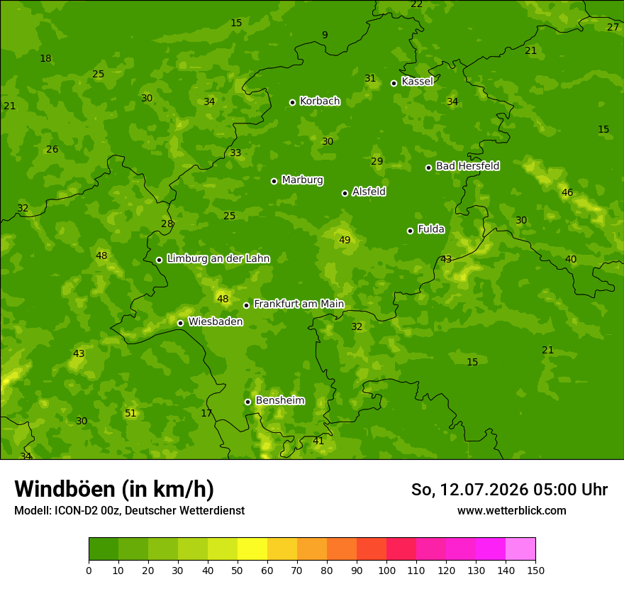 Maximale Windböen