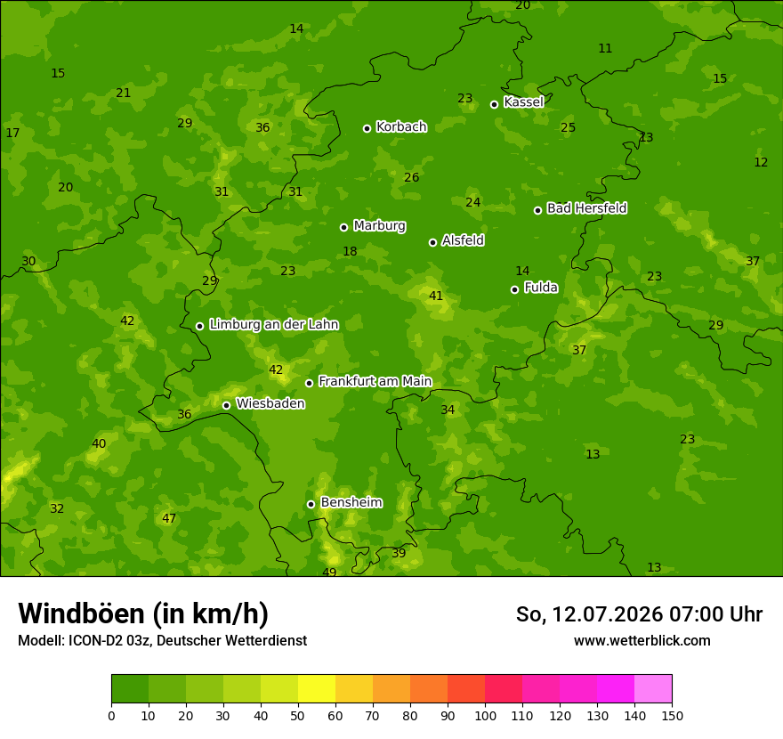 Maximale Windböen