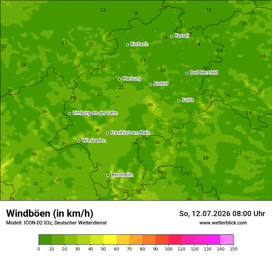 Maximale Windböen