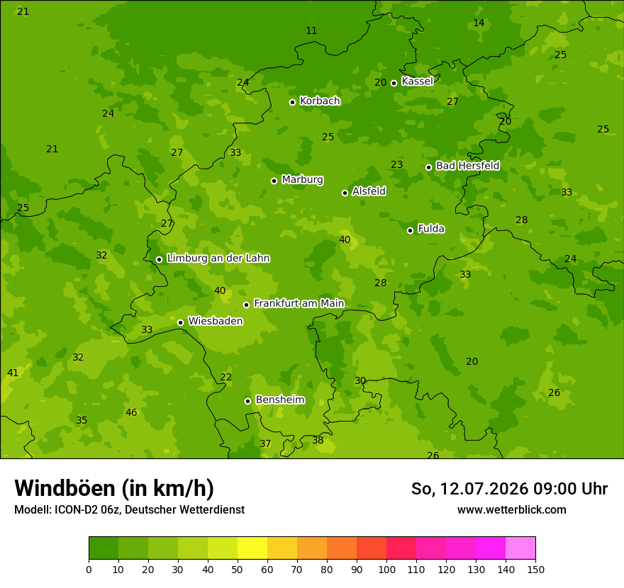Maximale Windböen