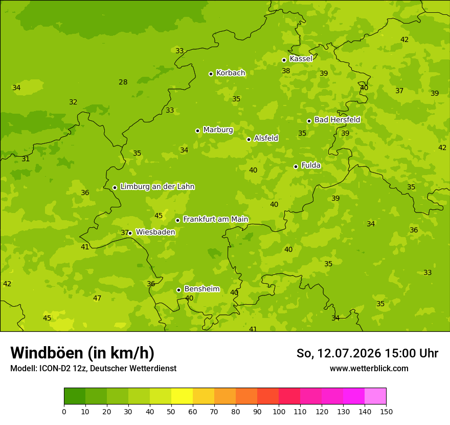 Maximale Windböen