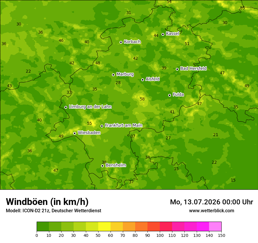 Maximale Windböen