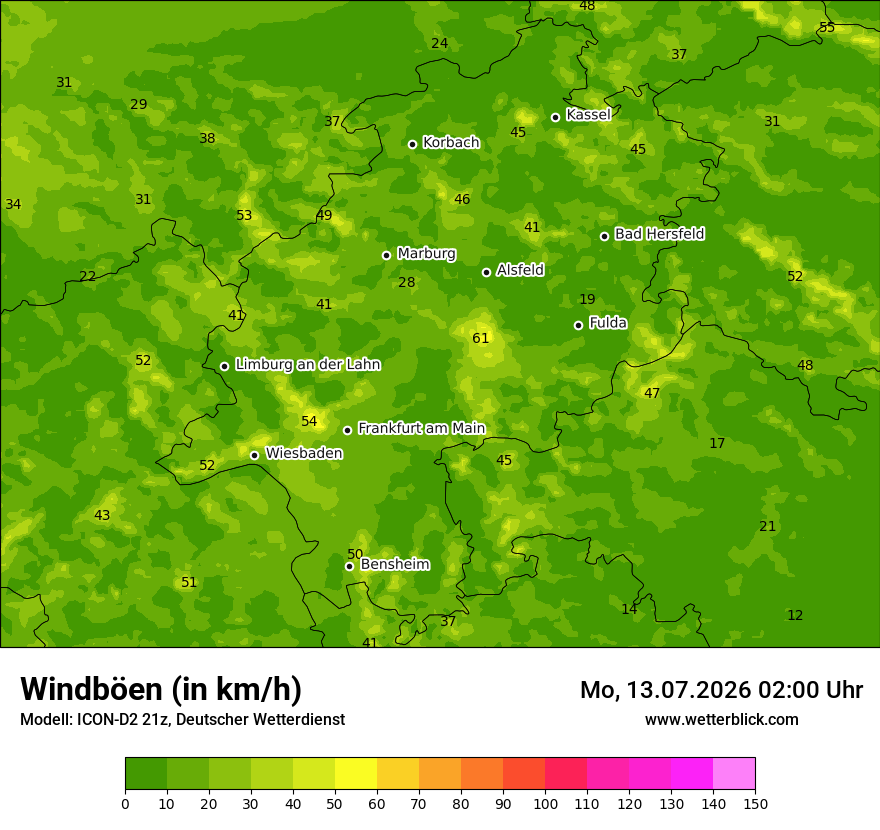 Maximale Windböen