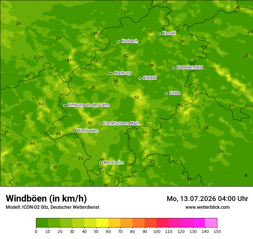 Maximale Windböen
