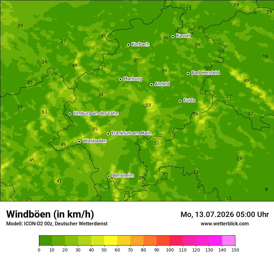 Maximale Windböen