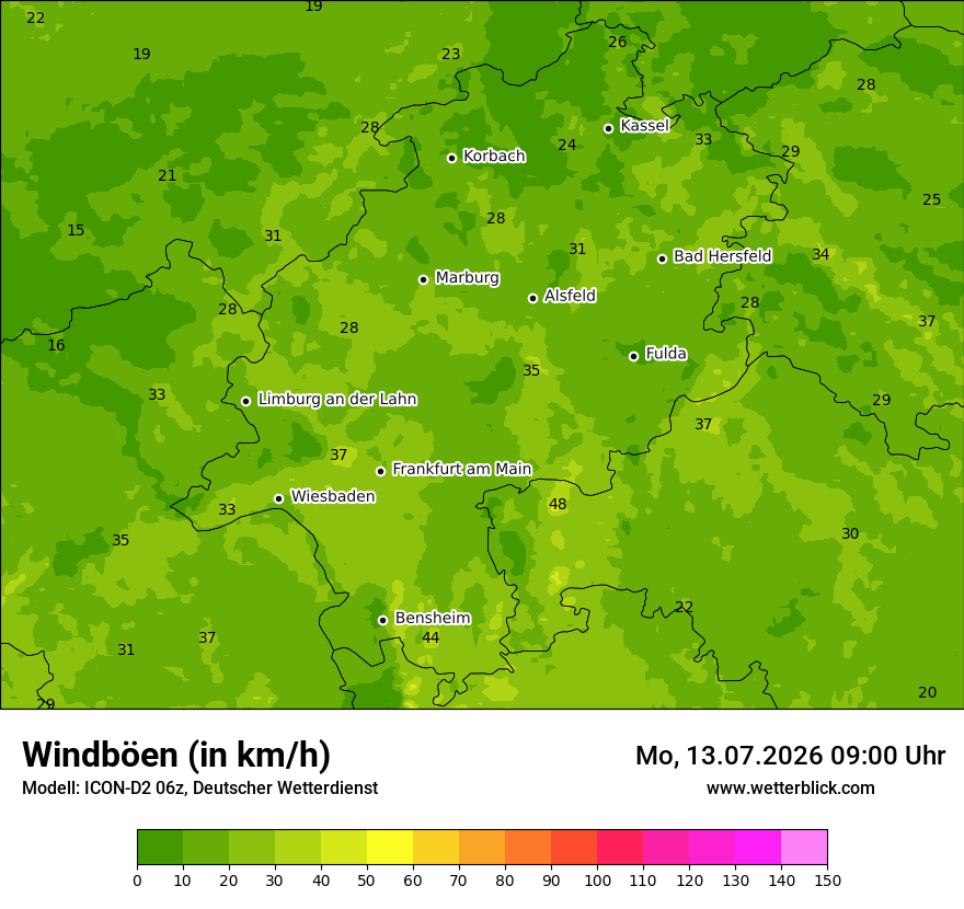 Maximale Windböen