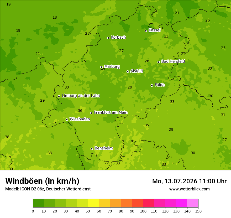 Maximale Windböen