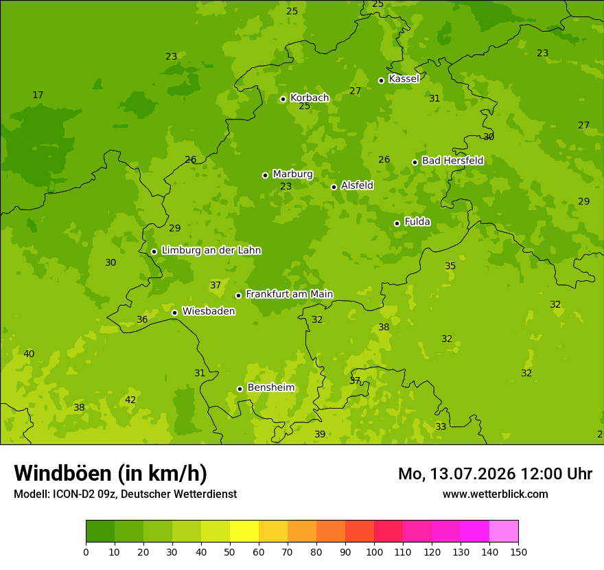 Maximale Windböen
