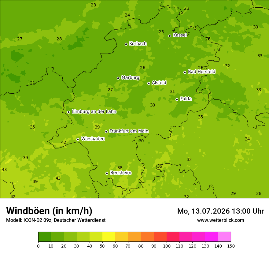 Maximale Windböen