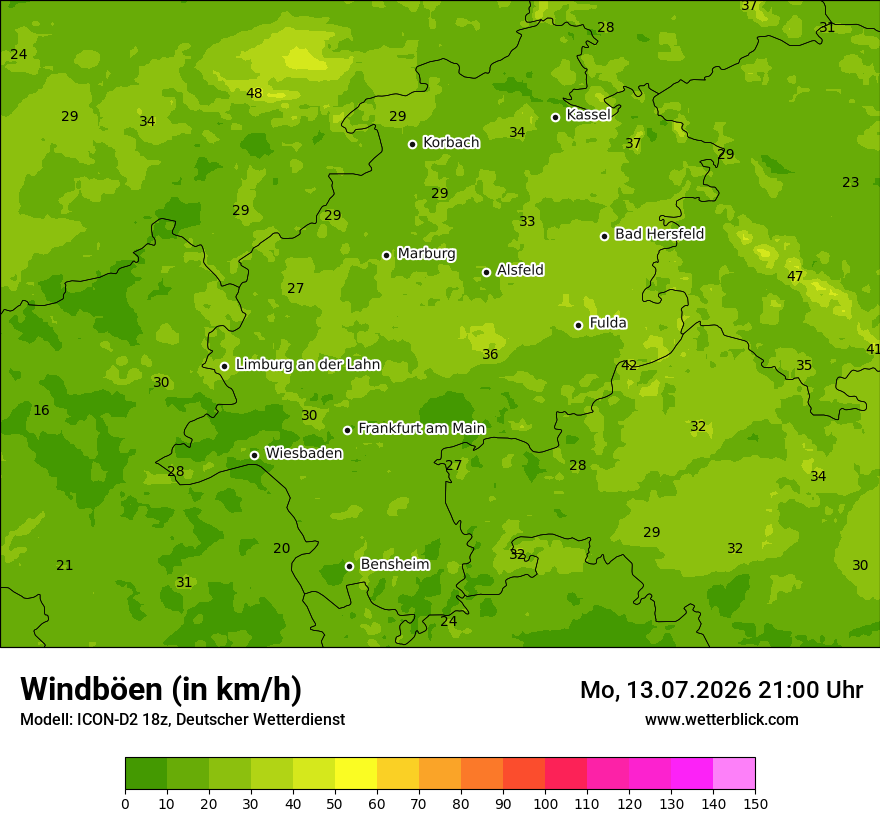 Maximale Windböen