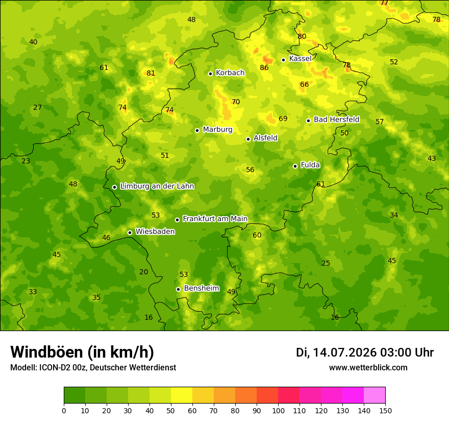 Maximale Windböen