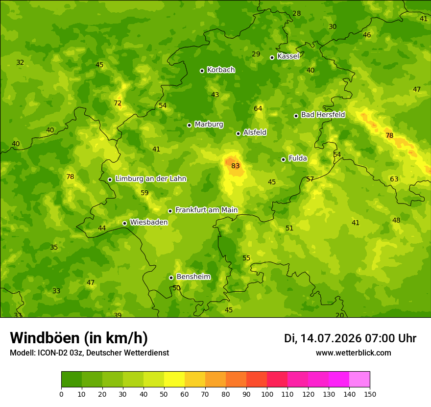 Maximale Windböen