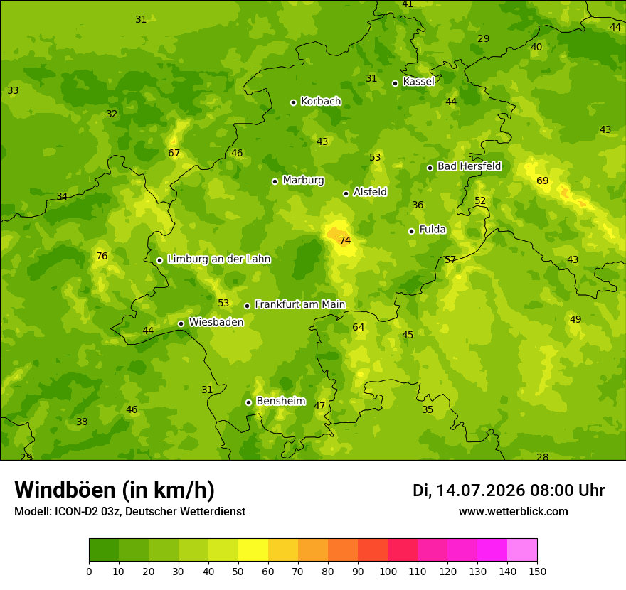 Maximale Windböen