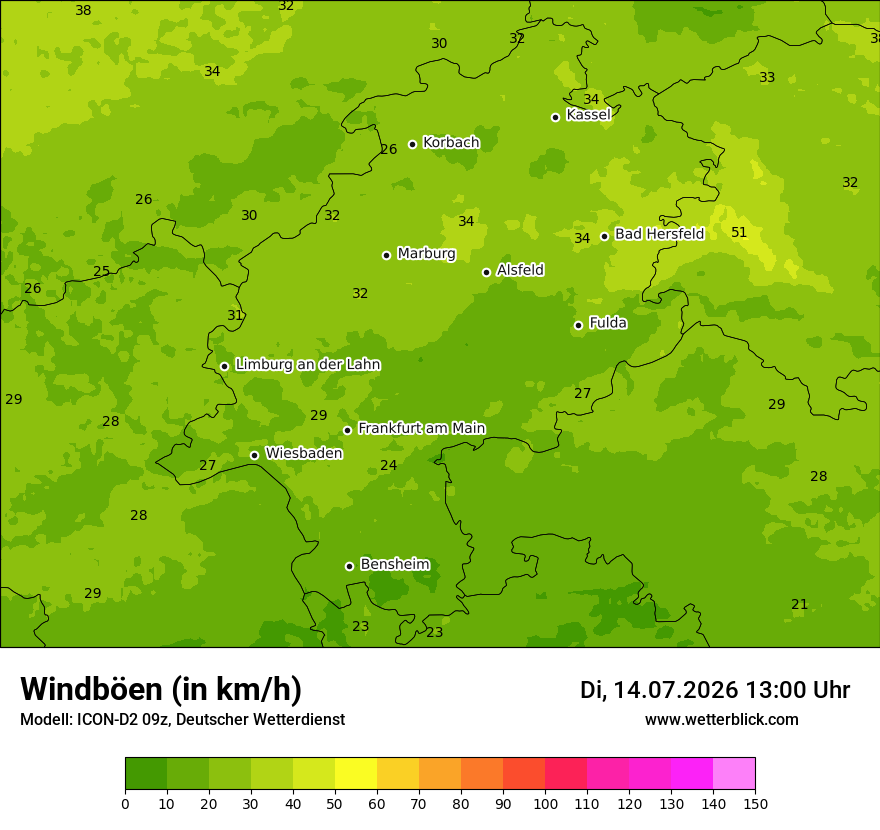 Maximale Windböen