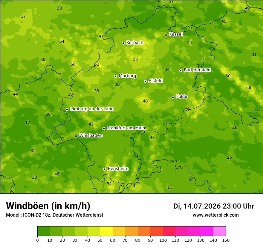 Maximale Windböen