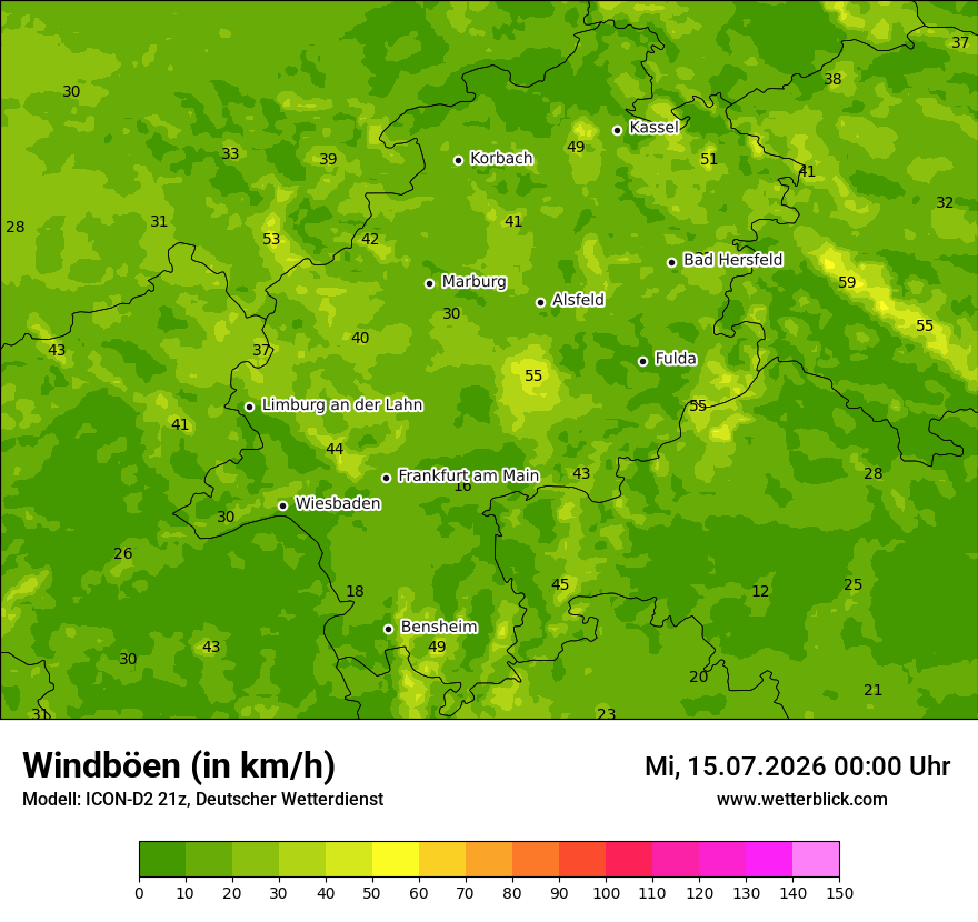 Maximale Windböen