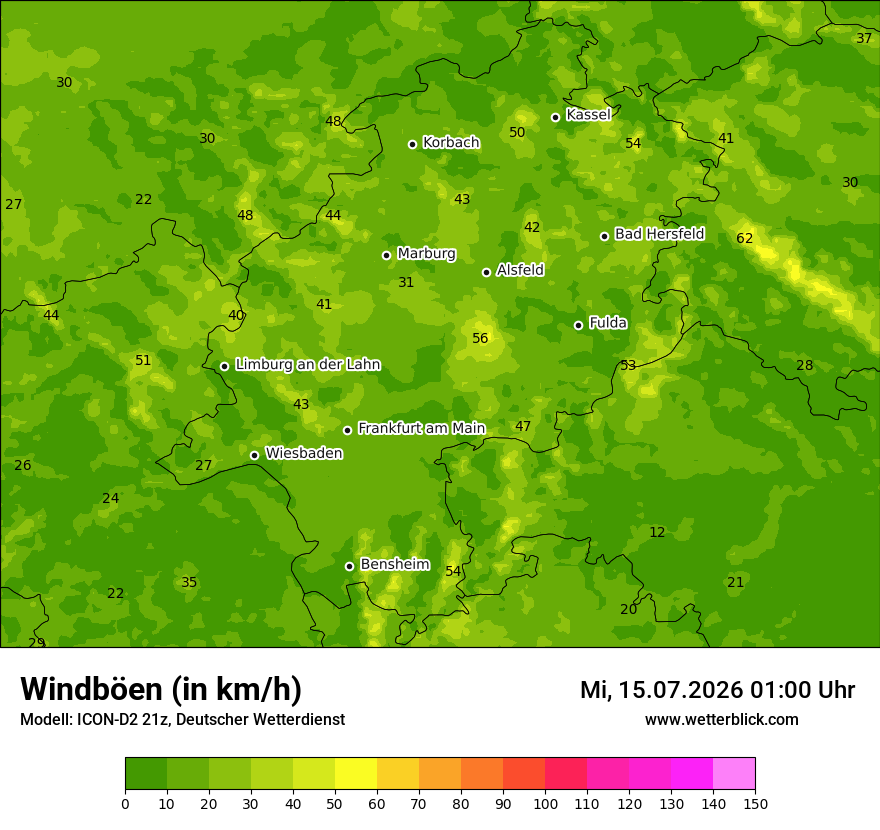 Maximale Windböen