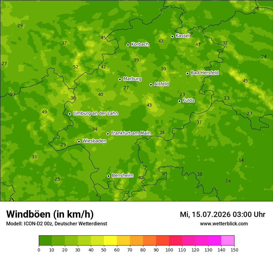 Maximale Windböen