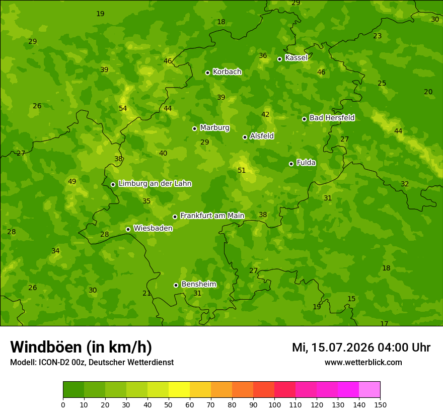 Maximale Windböen