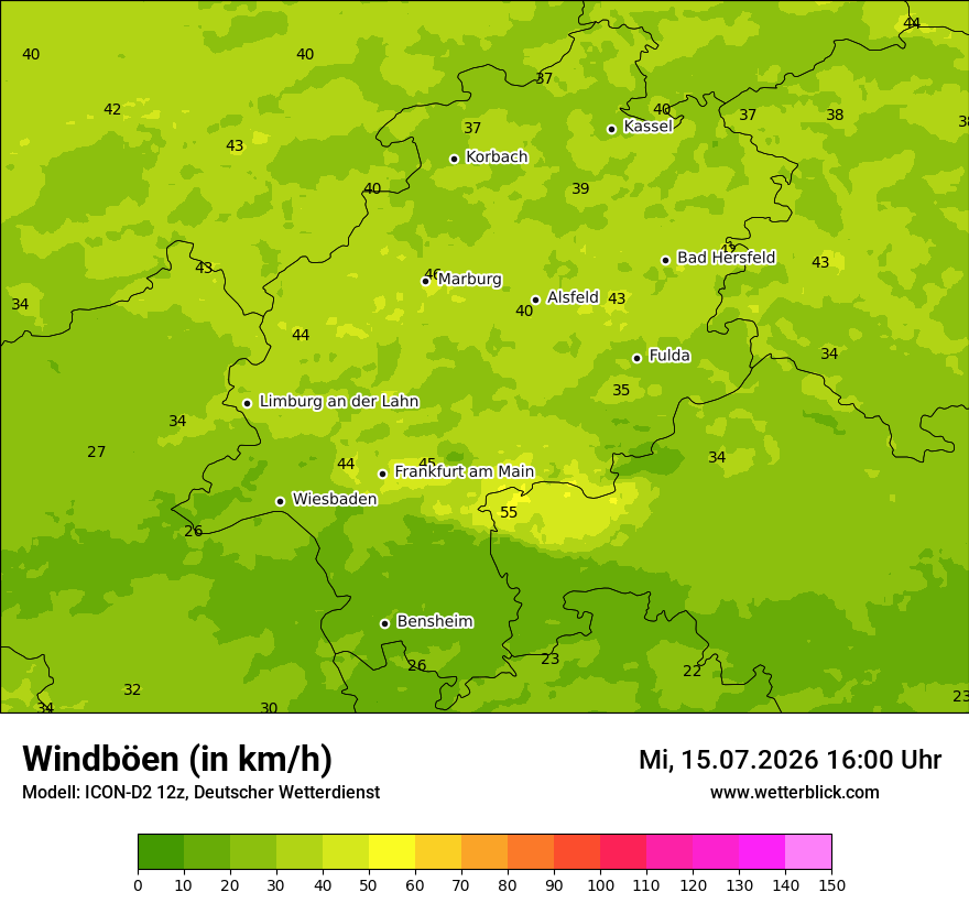 Maximale Windböen