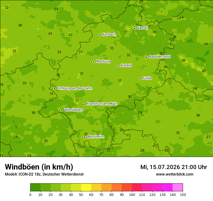 Maximale Windböen