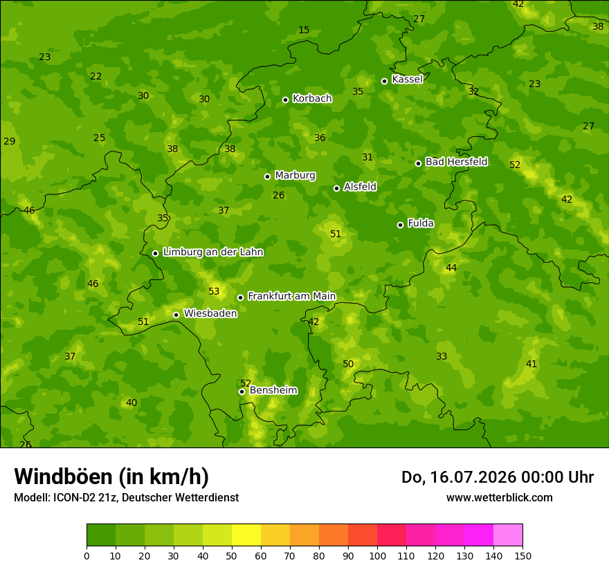 Maximale Windböen