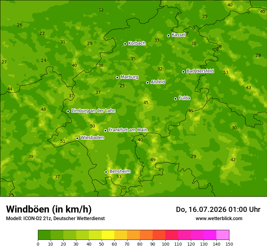Maximale Windböen