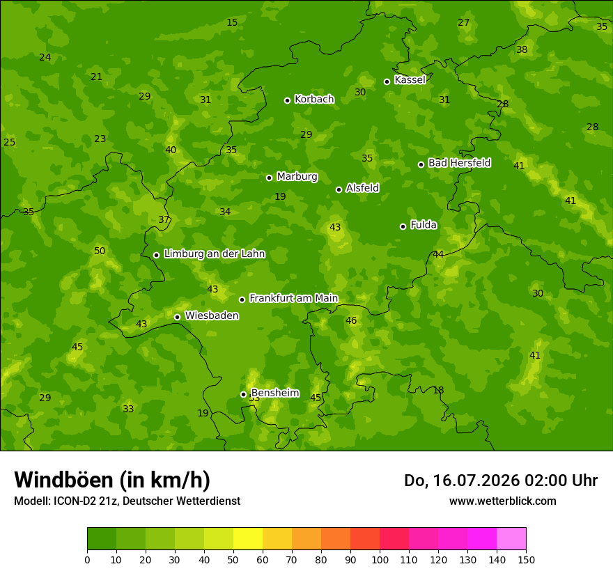 Maximale Windböen