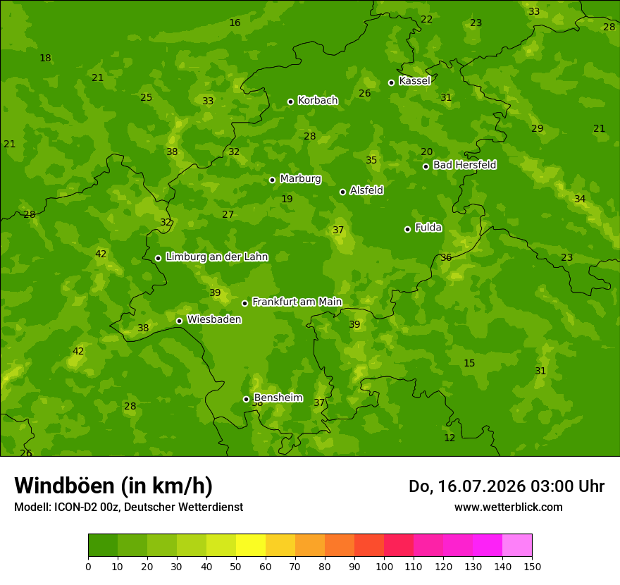 Maximale Windböen