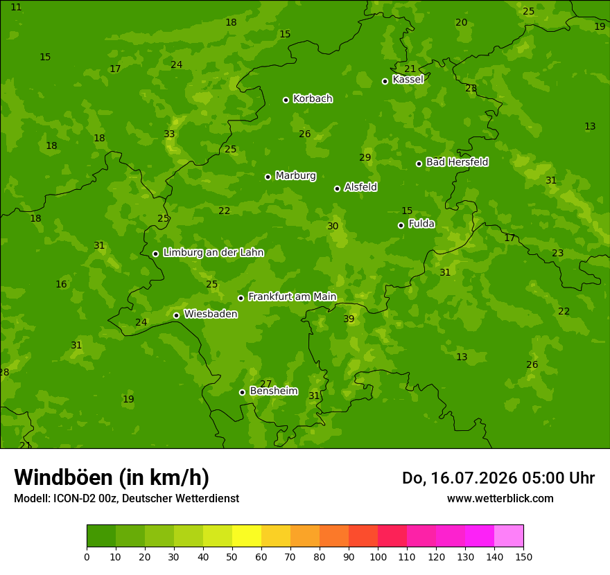 Maximale Windböen