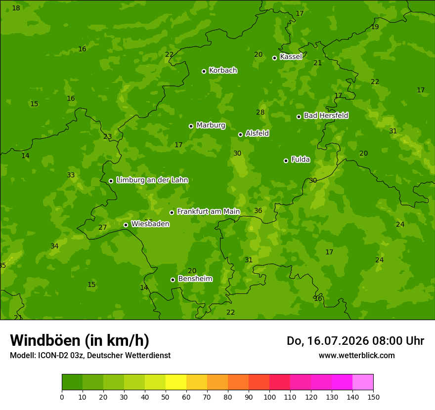 Maximale Windböen