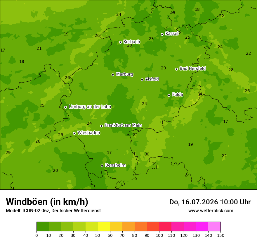Maximale Windböen