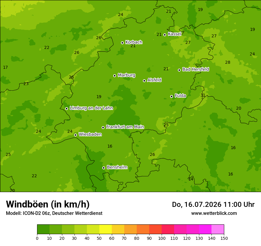 Maximale Windböen