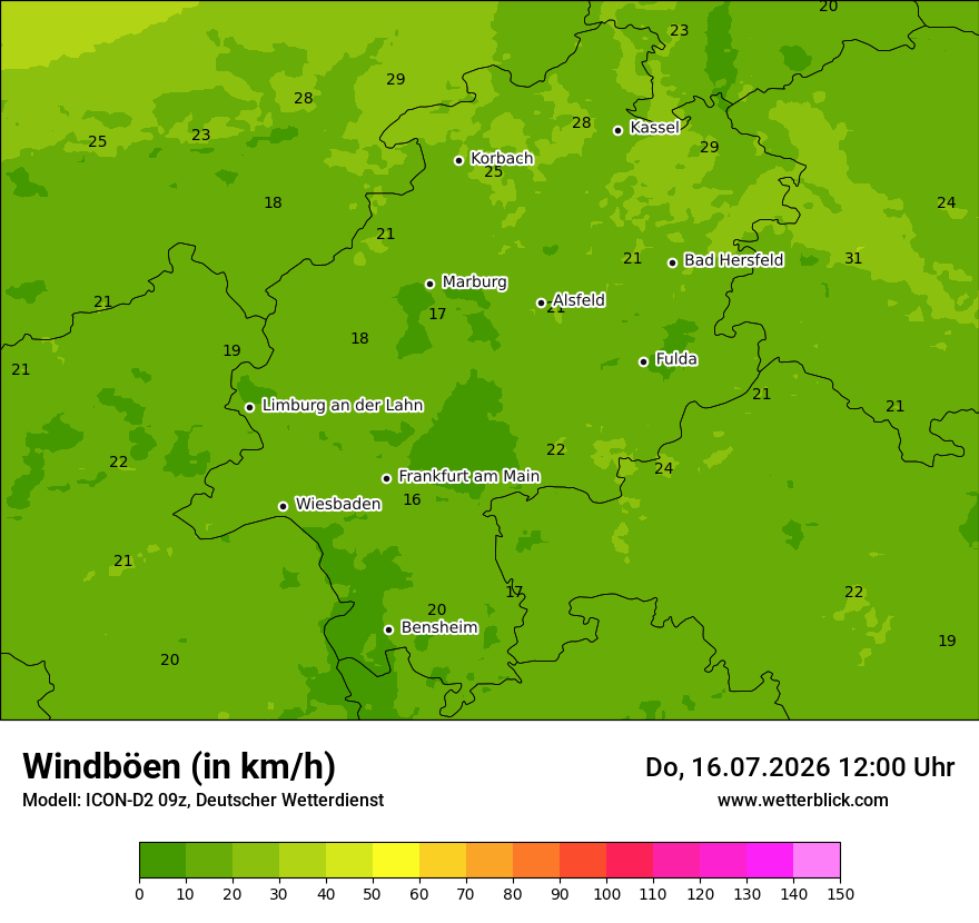 Maximale Windböen