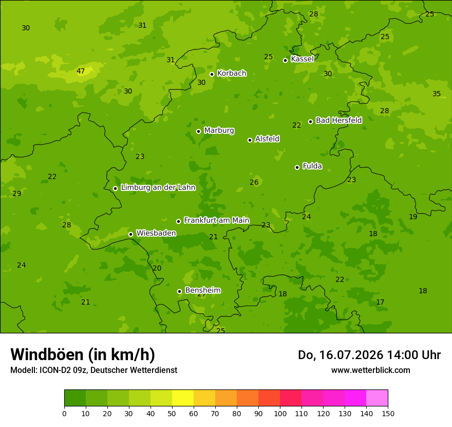 Maximale Windböen
