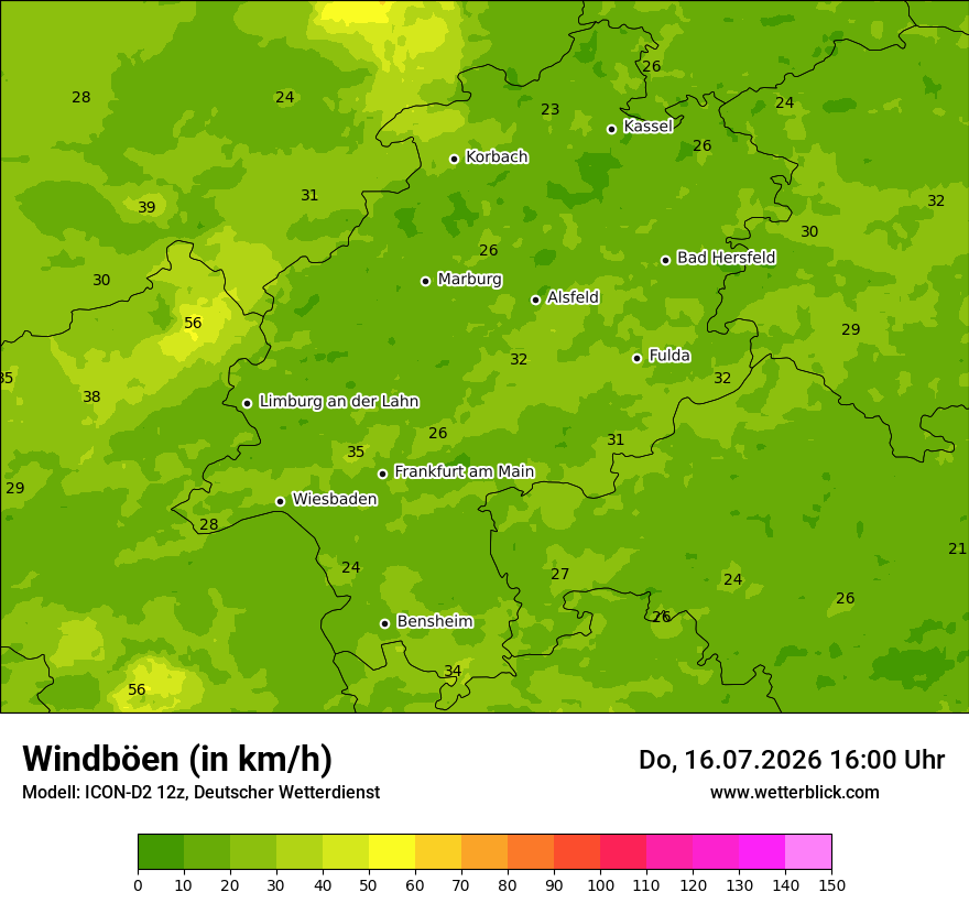 Maximale Windböen