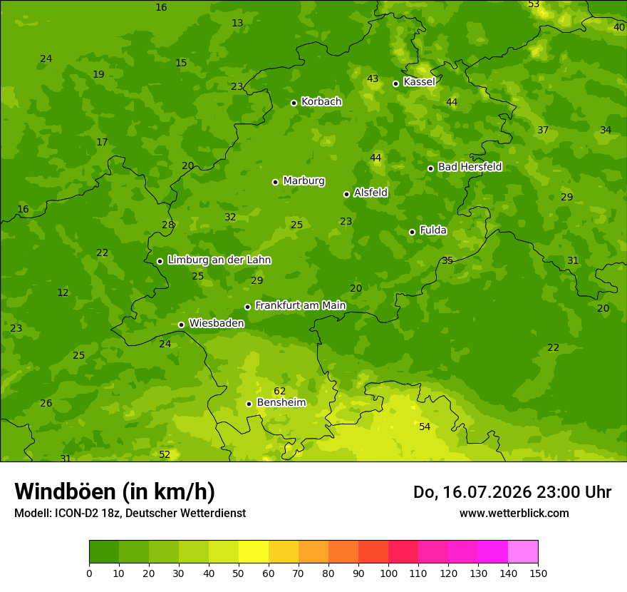 Maximale Windböen