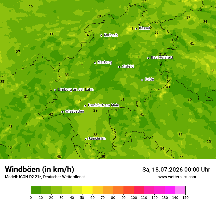 Maximale Windböen