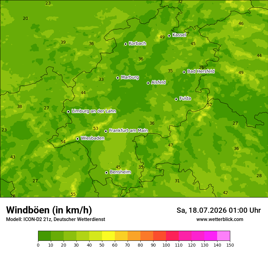 Maximale Windböen