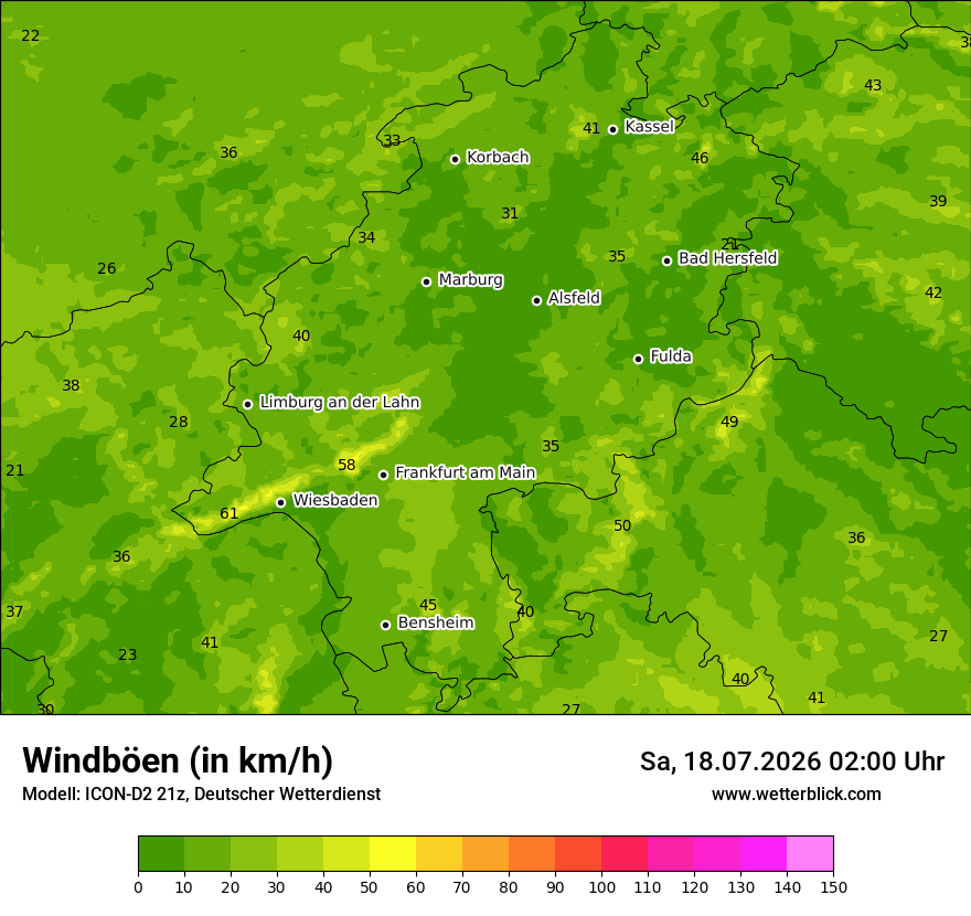 Maximale Windböen